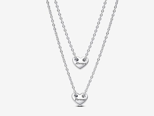 Forever & Always Splittable Heart Collier Necklaces