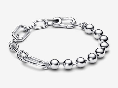 Metal Bead & Link Chain Bracelet