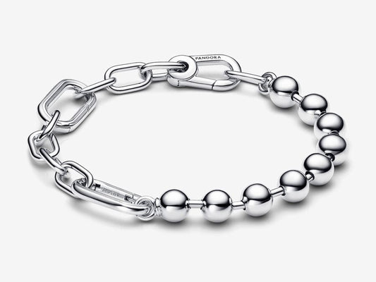 Metal Bead & Link Chain Bracelet