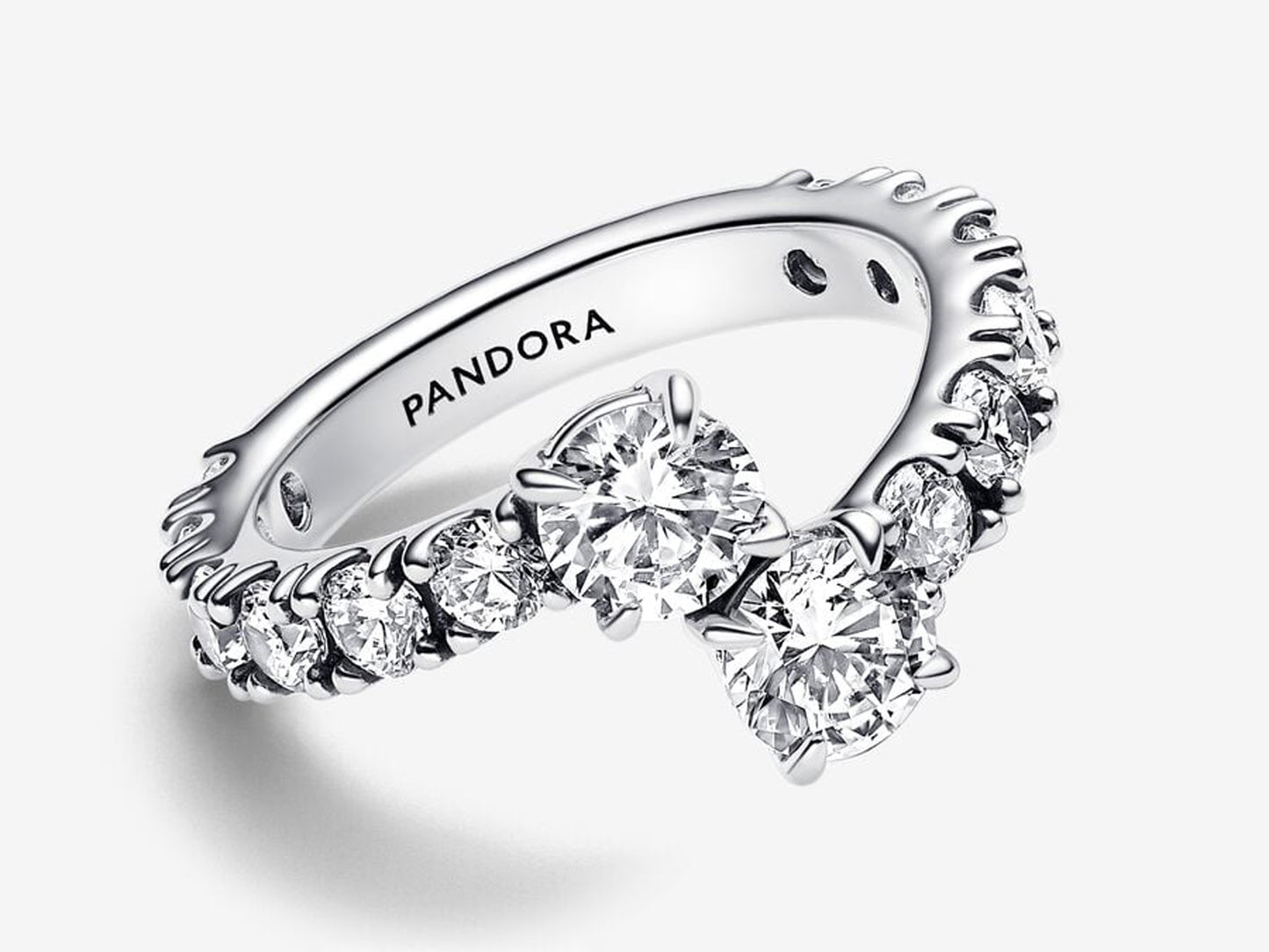 Sparkling Overlapping Band Ring
