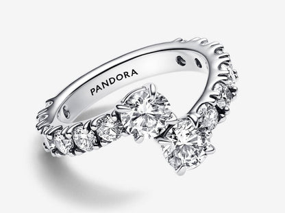 Sparkling Overlapping Band Ring
