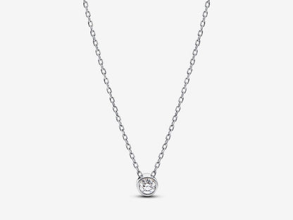 Lab-grown Diamond Bezel Pendant Necklace 0.15 carat tw Sterling Silver