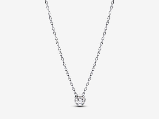 Lab-grown Diamond Bezel Pendant Necklace 0.15 carat tw Sterling Silver