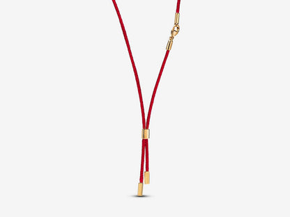 Red Recycled Polyester Cord Necklace