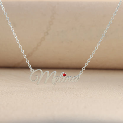 Stylish Silver Necklace with Letter Pendant