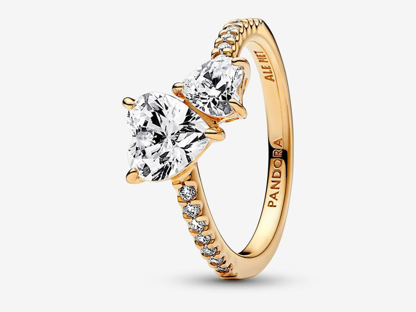 Double Heart Sparkling Ring