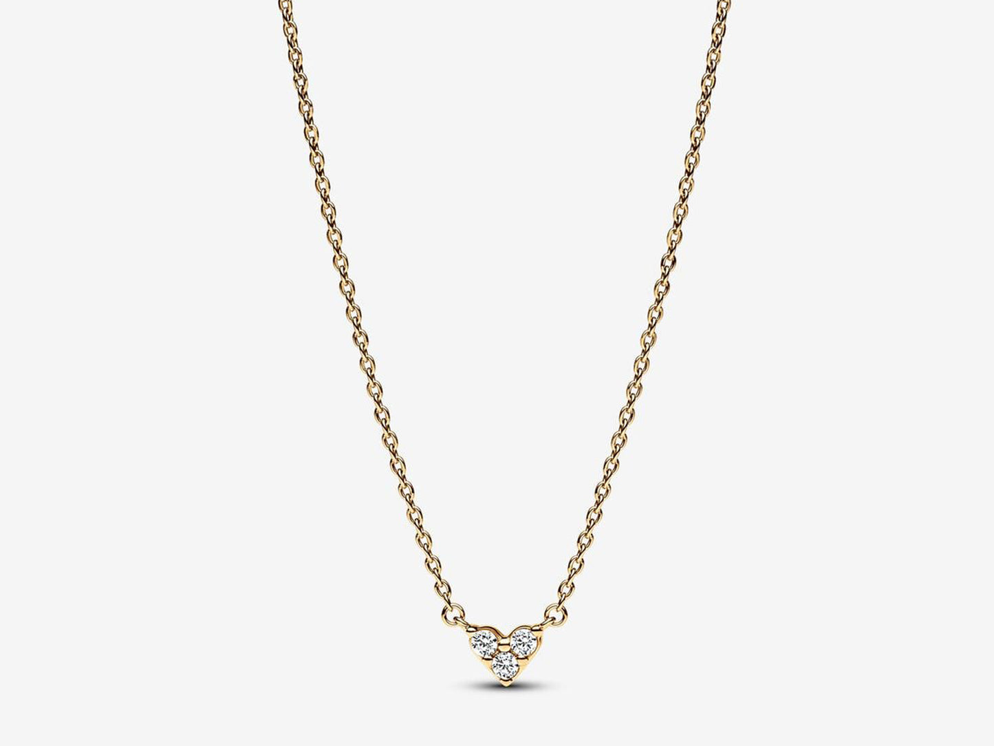 Triple Stone Heart Collier Necklace