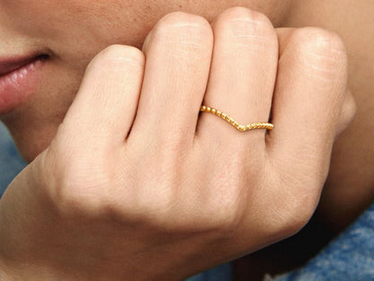 Beaded Wishbone Ring