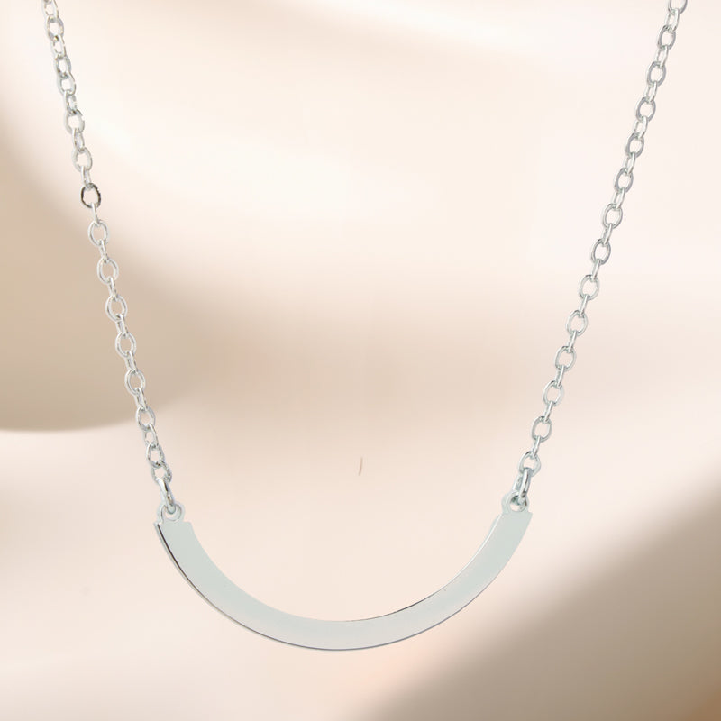 Stylish Pendant Silver O-Shaped Necklace