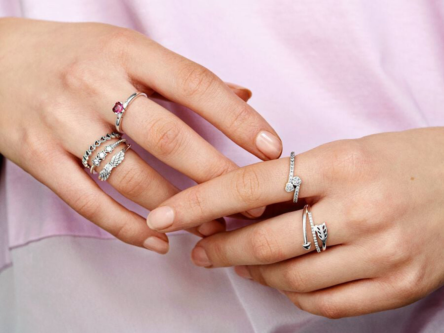 Two Sparkling Hearts Ring