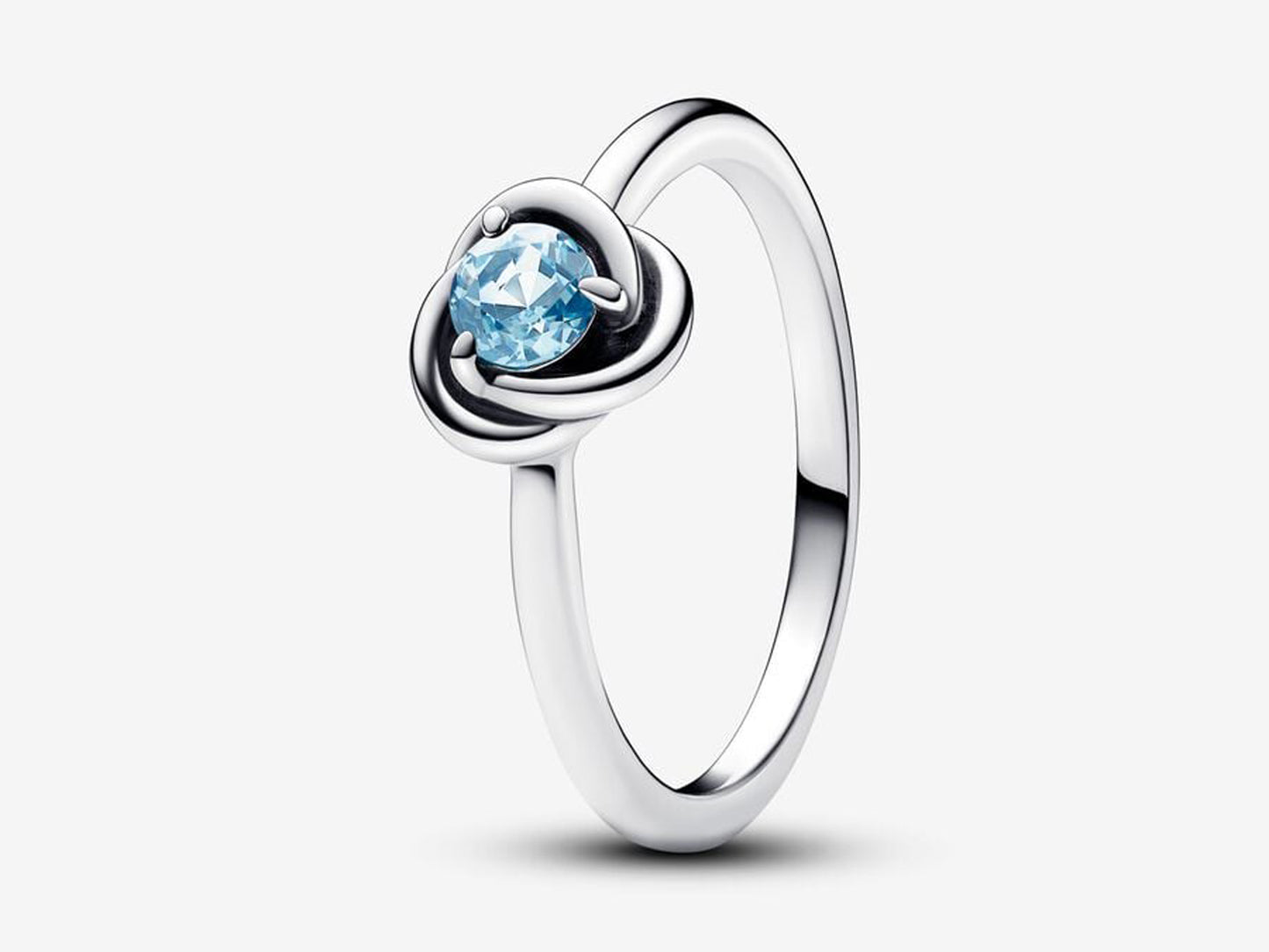 March Sea Aqua Blue Eternity Circle Ring