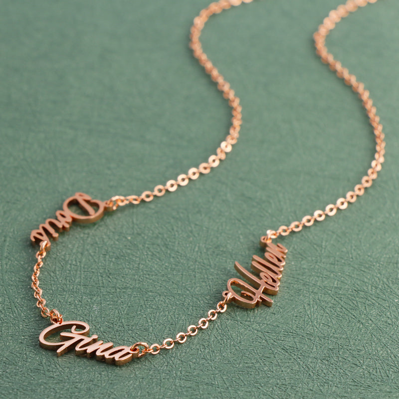 Fashionable rose gold letter pendant O-shaped necklace