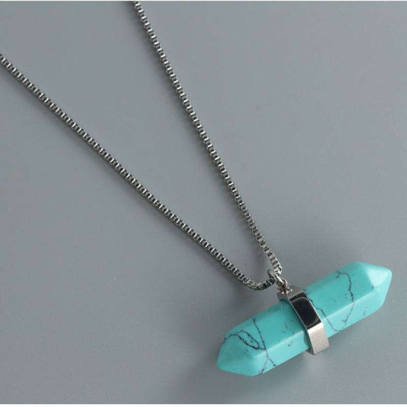 Sleek Silver Box Chain Necklace with Cone Pendant