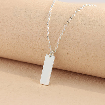 Silver Square Pendant O-Shaped Necklace