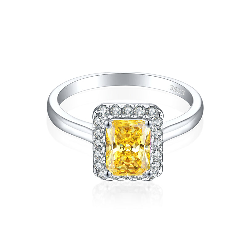 2ct Square-Cut 925 Silver Wedding Ring - Luxe 6×8mm 5A Zirconia Bridal Band with High-Carbon Diamonds