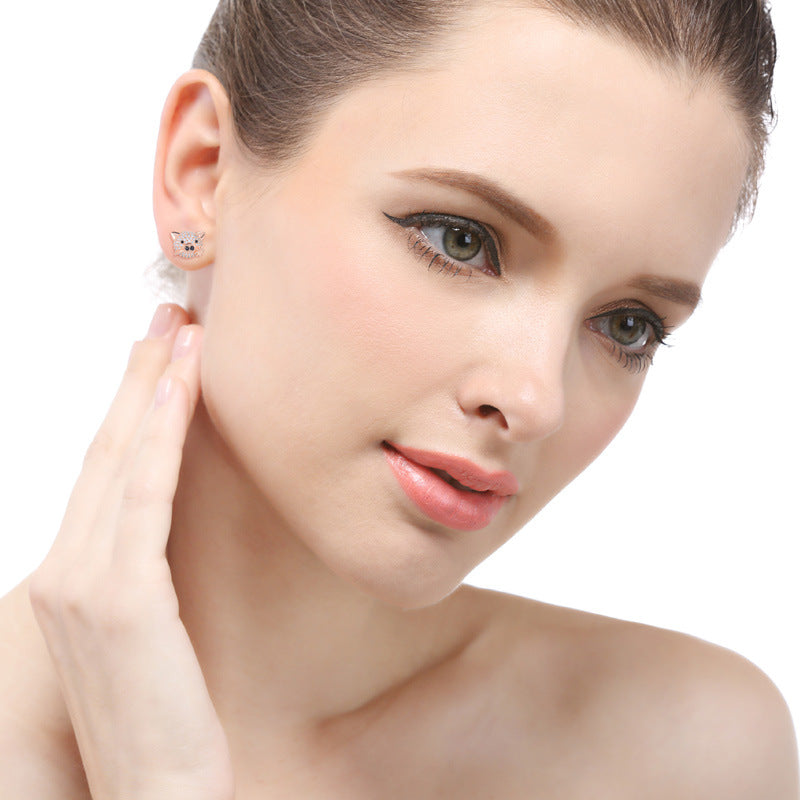 S925 Sterling Silver Plated Stud Earrings - Professional Women's Office Earrings with Plastic Backs