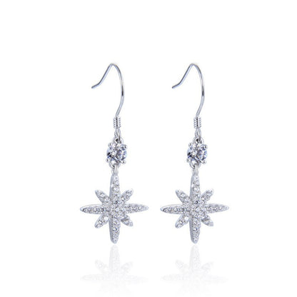 925 Sterling Silver Cactus Drop Earrings - Korean Style Botanical Dangle Earrings for Women