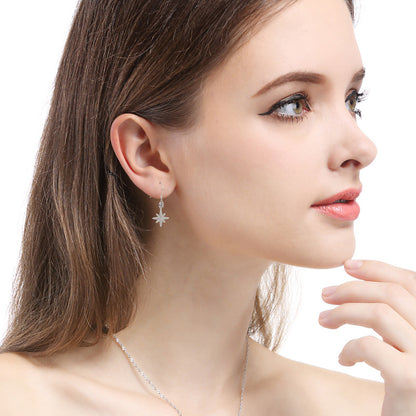 925 Sterling Silver Cactus Drop Earrings - Korean Style Botanical Dangle Earrings for Women