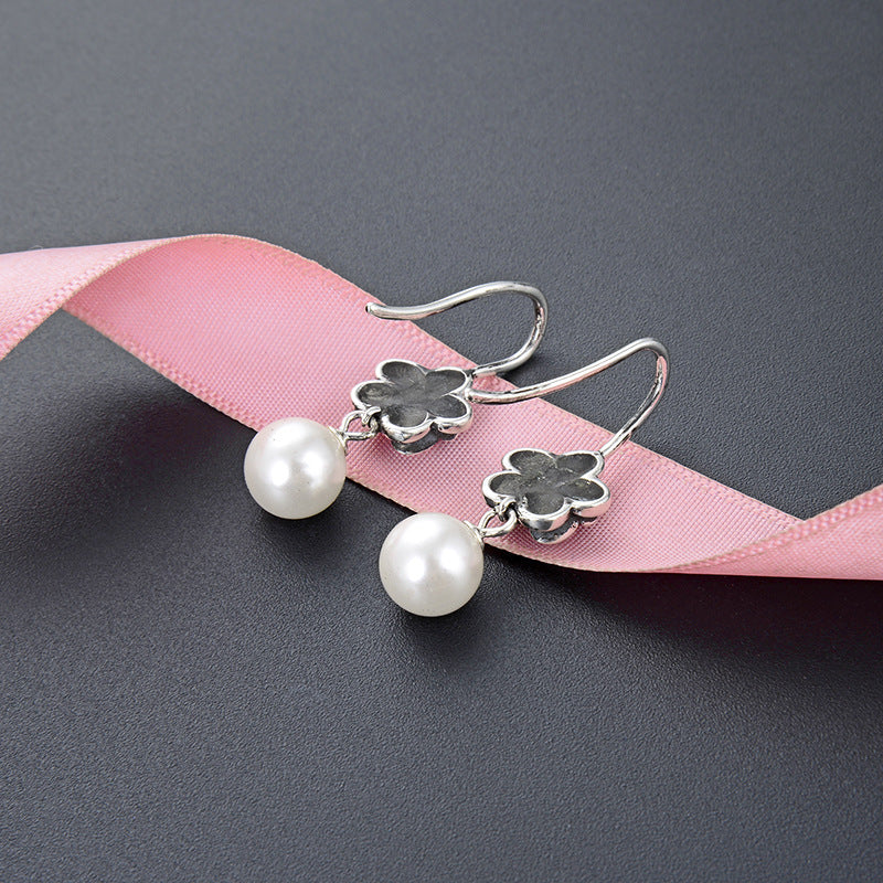 925 Sterling Silver Cactus Earrings - White Gold Plated Minimalist Botanical Earrings for Women
