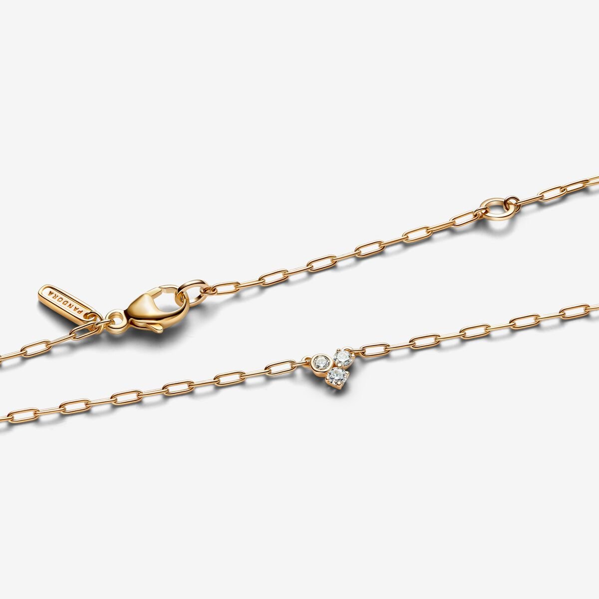 14k Gold LabGrown Diamond Cluster Necklace