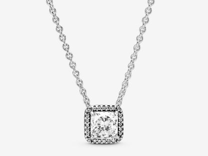 Square Sparkle Halo Necklace