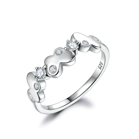 3D Butterfly 925 Silver Ring - Elegant Minimalist Band for Women