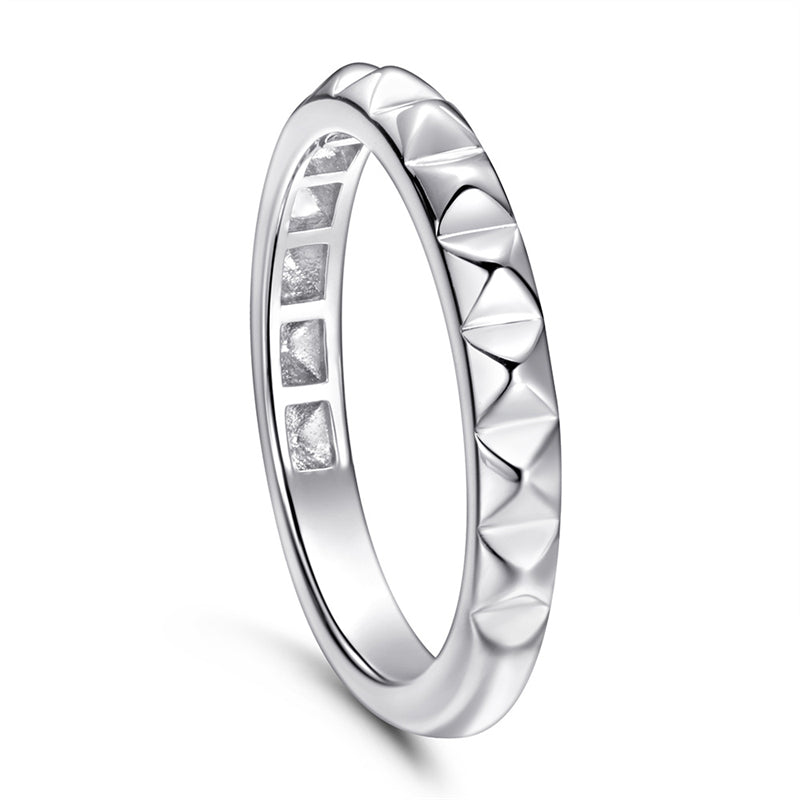 3D Triangular 925 Silver Ring - Modern Geometric Band for Women