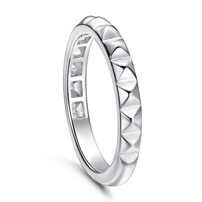 3D Triangular 925 Silver Ring - Modern Geometric Band for Women