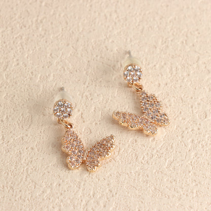 Rose Gold Butterfly Earrings