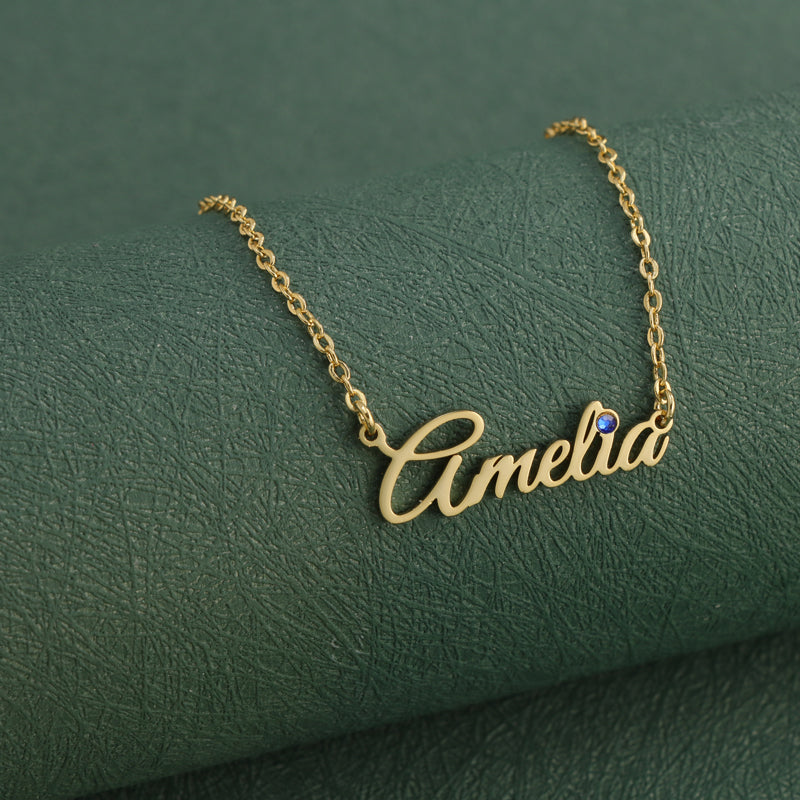 Gold Necklace with Letter Pendant