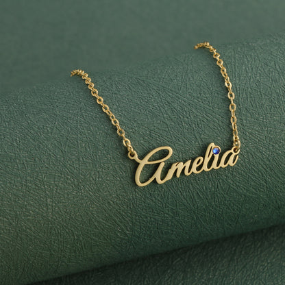Gold Necklace with Letter Pendant