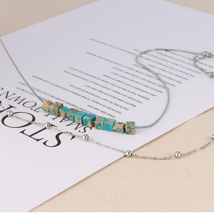 Serpent Bone Layered Necklace With Natural Stone Beads