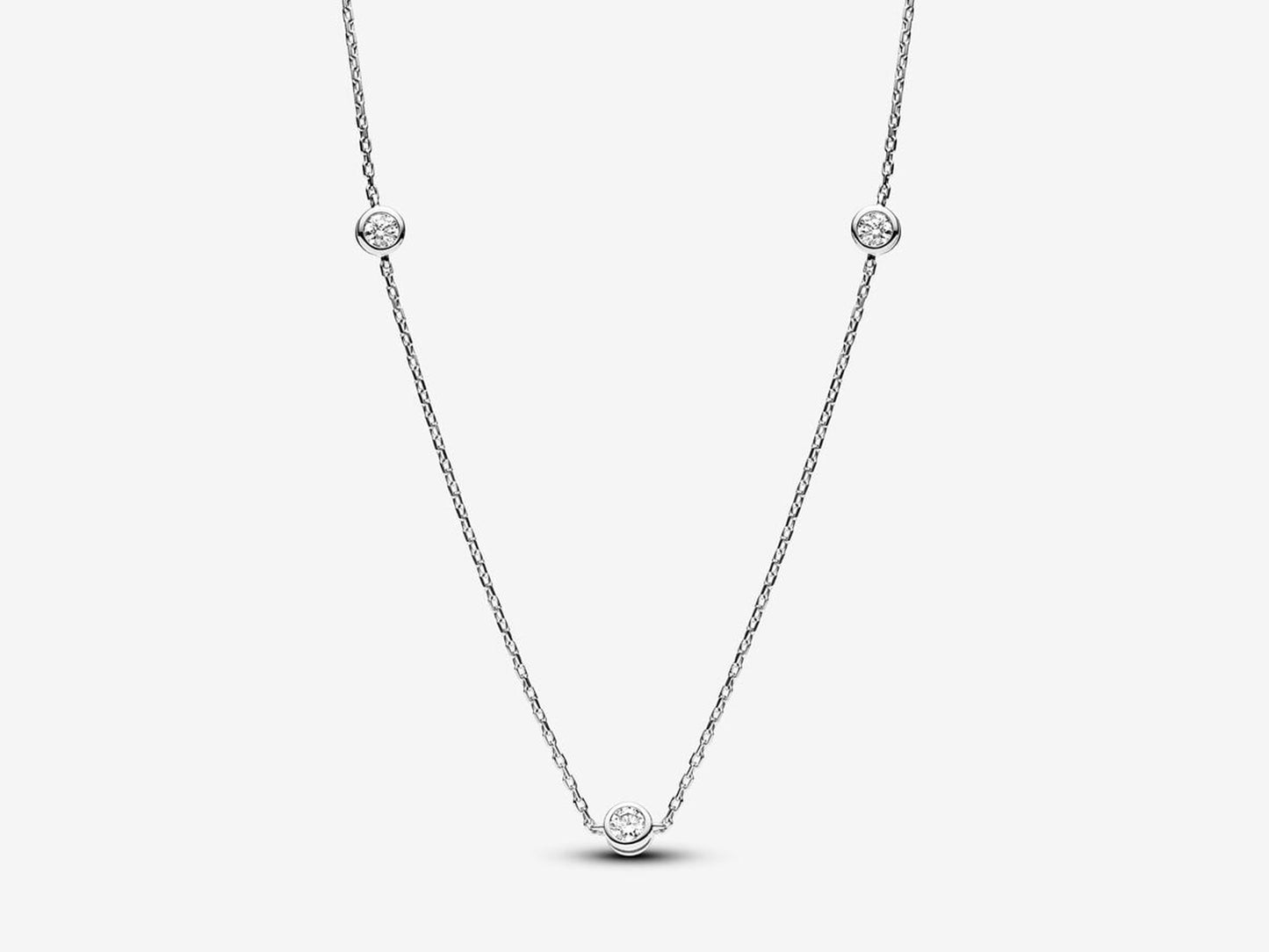 Lab-grown Diamond Station Necklace 0.30 carat tw Sterling Silver