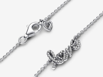Sparkling Handwritten Love Collier Necklace