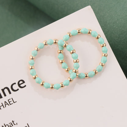 Vintage Style Copper Earrings with Beaded Hoops