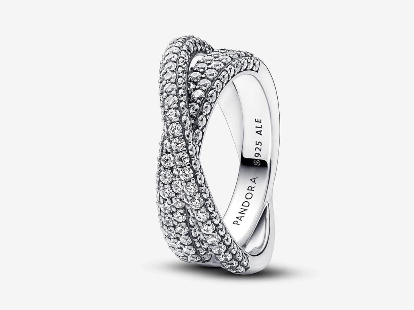 Pavé Crossover Dual Band Ring