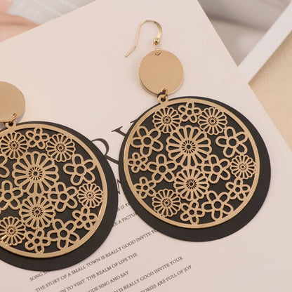 Artisan Flower Circle Earrings - Nature-Inspired Jewelry