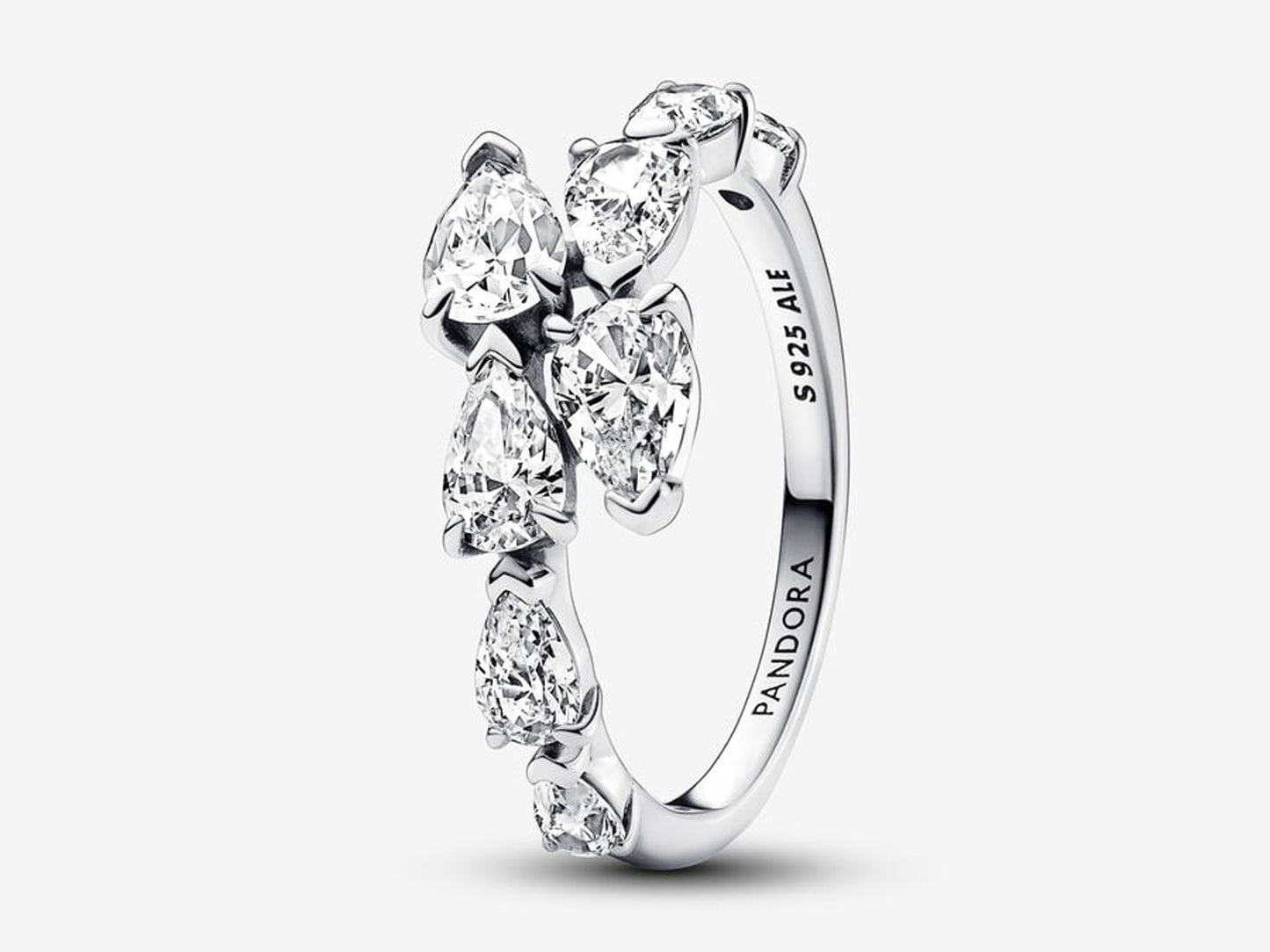 Sparkling Overlapping Band Ring