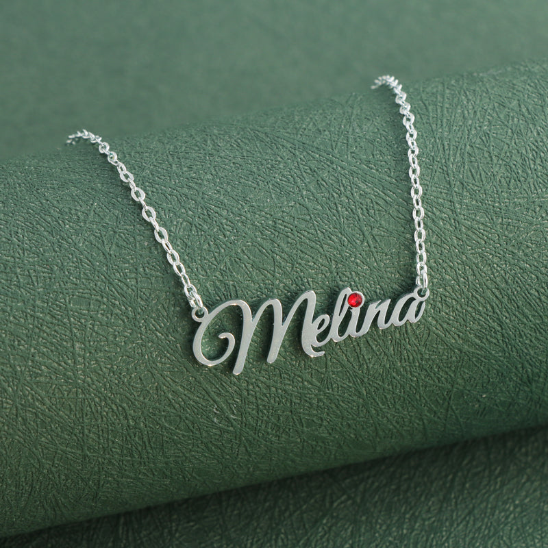 Stylish Silver Necklace with Letter Pendant