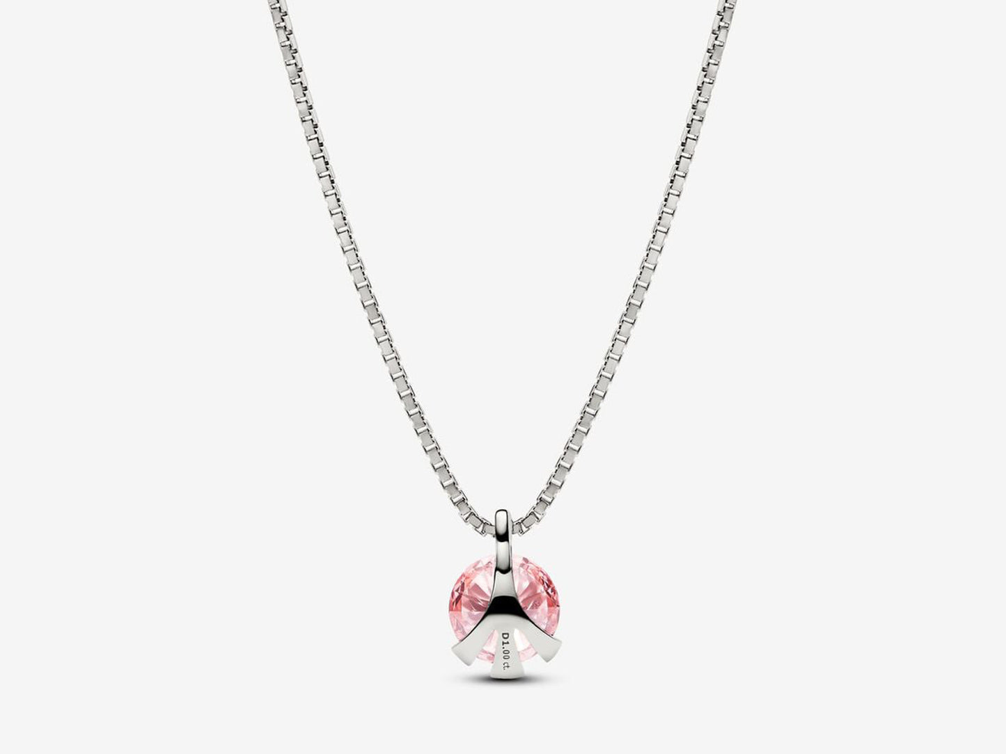 Lab-grown Pink Diamond Pendant Necklace 1.00 carat tw 14k White Gold