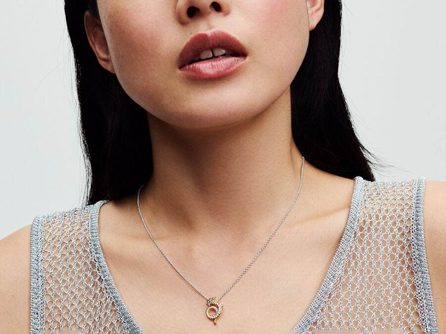 Two-tone Chinese Year of the Dragon Collier Necklace