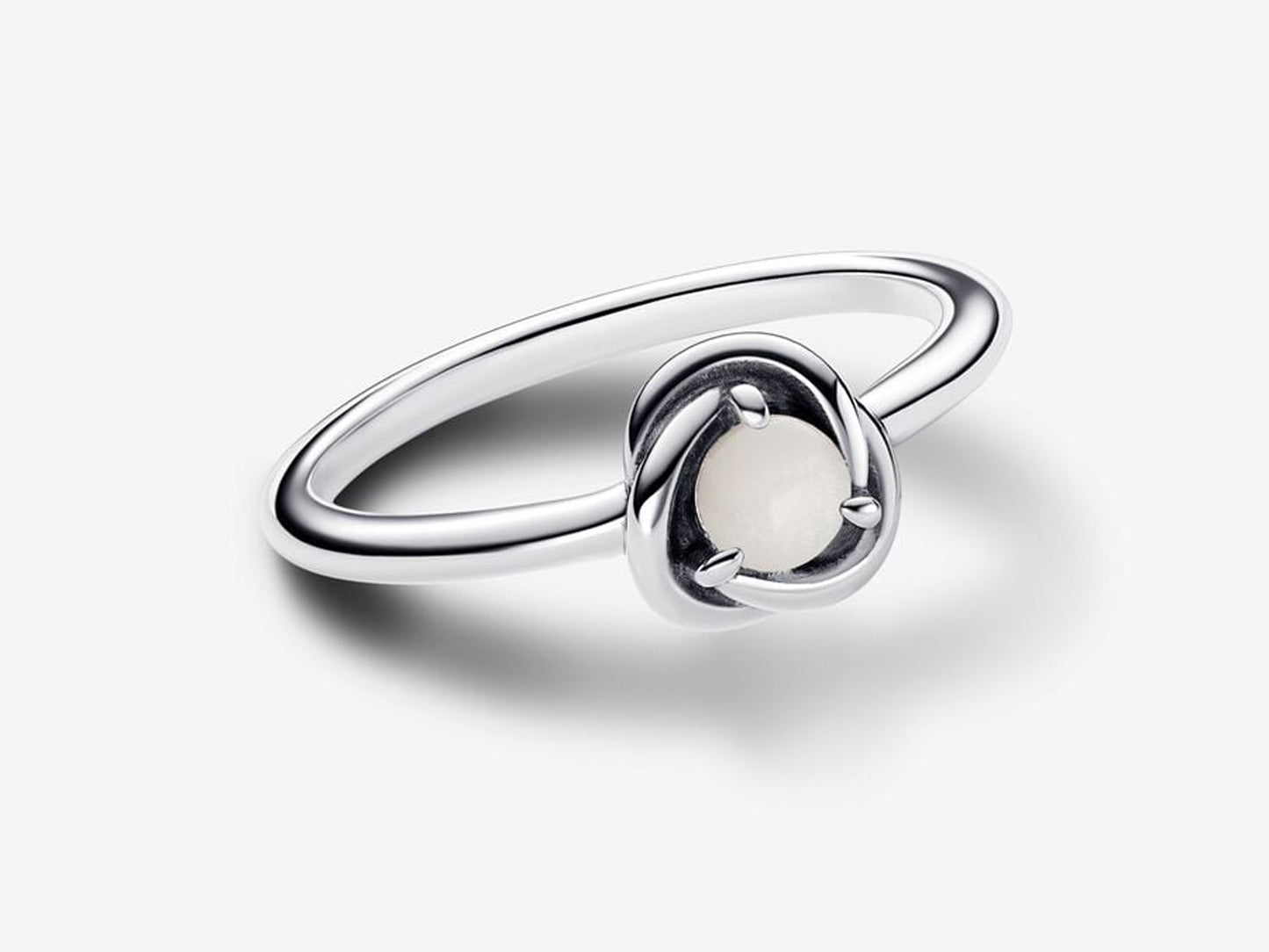 June White Bioresin Man-Made Mother of Pearl Eternity Circle Ring