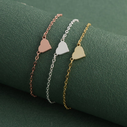 Elegant stainless steel O-ring chain with heart and letter pendant