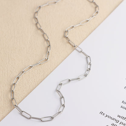 Sleek Silver Stainless Steel Cross Necklace