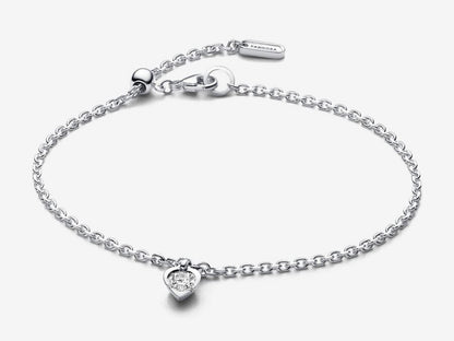 Lab-grown Diamond Heart Chain Bracelet 0.25 carat tw Sterling Silver