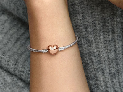 Heart Clasp Snake Chain Bracelet