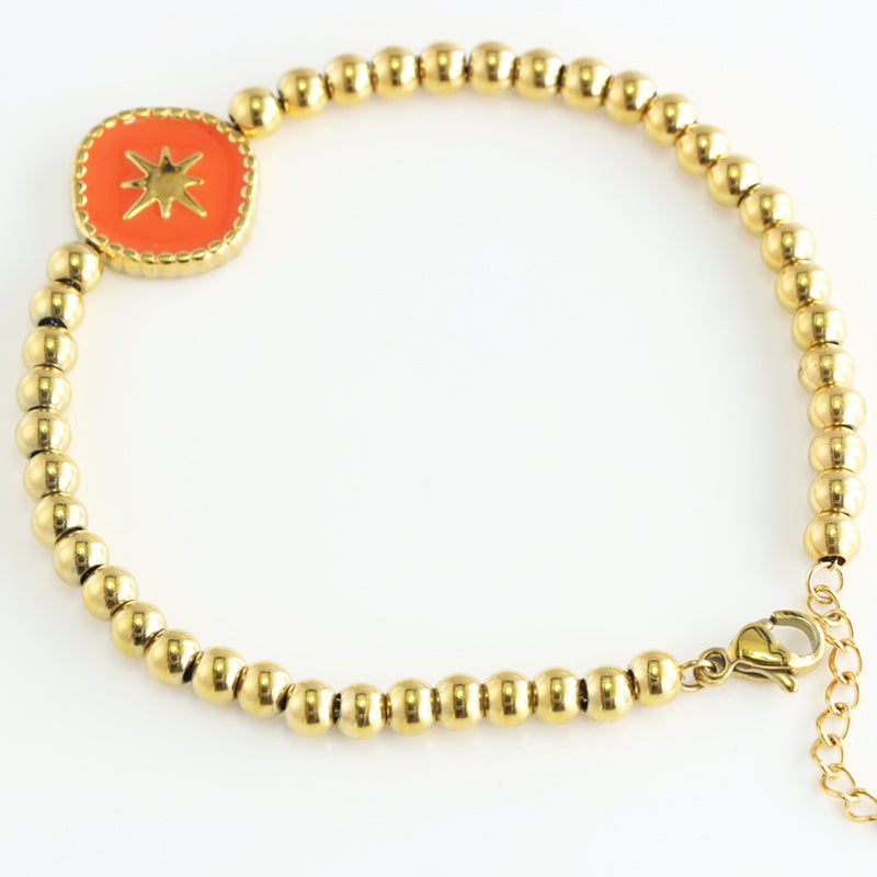 Gold-toned Bracelet With Eight-Pointed Star Design for Timeless Style