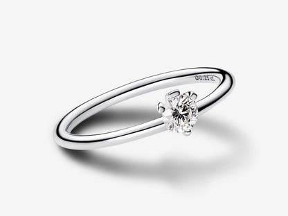 Lab-grown Diamond Off-set Ring 0.25 carat tw Sterling Silver