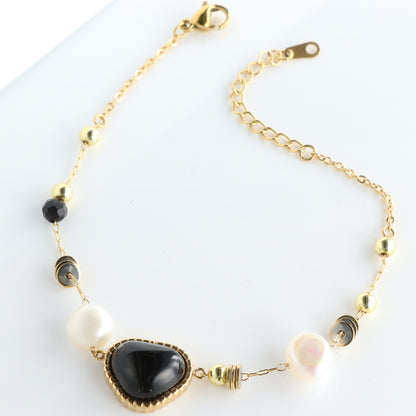 Elegant Stainless Steel Bracelet with Heart Charm