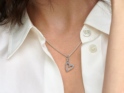 Sparkling Freehand Heart Pendant Necklace